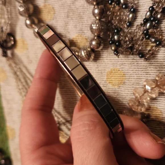 Vintage jewelry fashion lot, silver clear black - Picture 4 of 7